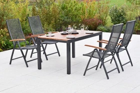 Merxx Paxos Gartenmöbel-Set grau/braun, 5-tlg.
