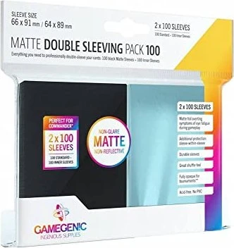 Gamegenic Matte Double Sleeving Pack 100 schwarz/transparent