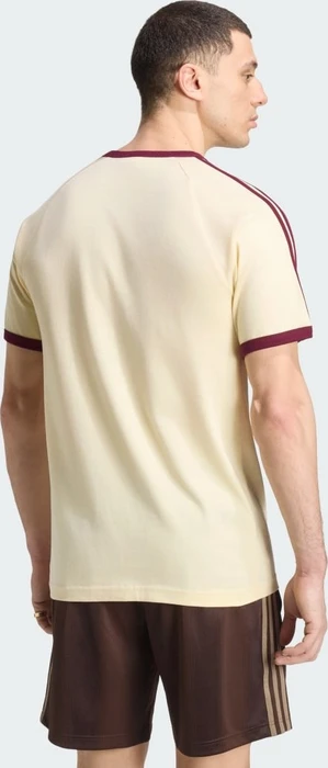 adidas 3-Streifen T-Shirt kurzarm warm vanilla/maroon (Herren)