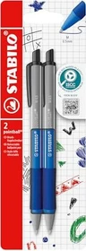 STABILO pointball colorful Kugelschreiber silber/blau, 2er-Set