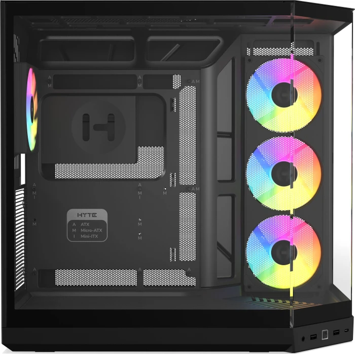 Hyte Y50 Pitch Black, schwarz, Glasfenster