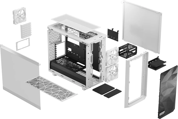 Fractal Design Meshify 2 Lite White TG Clear Tint, Glasfenster