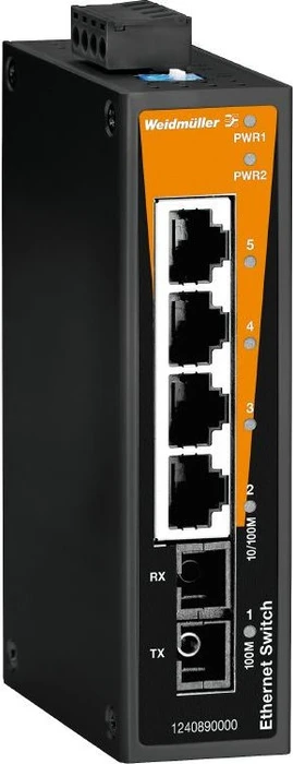 Weidmüller BL-Series Industrial Railmount Switch, 4x RJ-45, 1x SC-Duplex