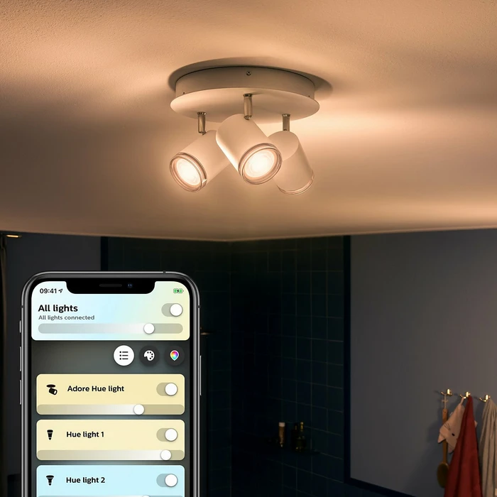Philips Hue White Ambiance Adore Spot rund 3-flammig weiß