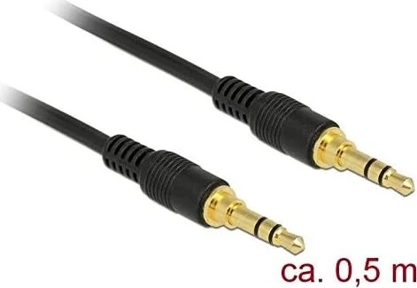 DeLOCK 3.5mm Klinke 3-Pin [Stecker] auf 3.5mm 3-Pin Klinke [Stecker] schwarz 0.5m