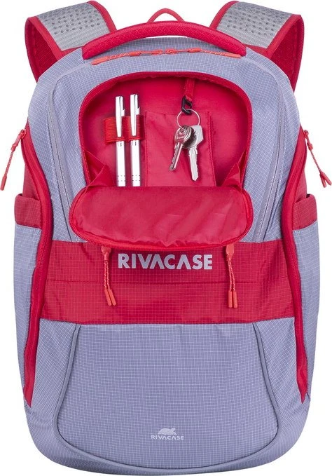 RivaCase 5225 Mercantour ECO 15.6" Laptop-Rucksack, grau/rot