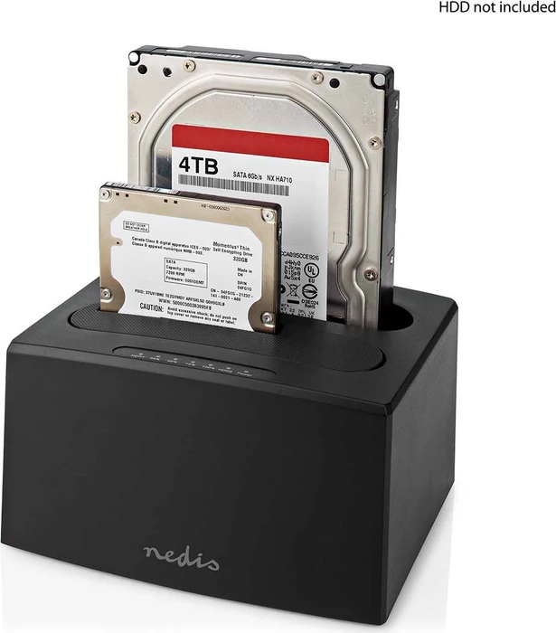 Nedis Dual Bay HDD Docking Station, 2x 2.5"/3.5", USB-B 3.0