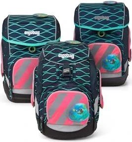 Ergobag Cubo Sicherheitsset mit Reflektorstreifen pink