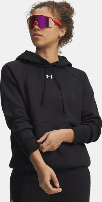 Under Armour Rival+ Fleece Hoodie schwarz/weiß (Damen)