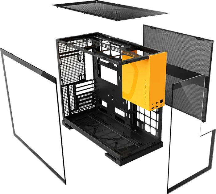 Geometric Future Model 5 Black/Yellow, Glasfenster