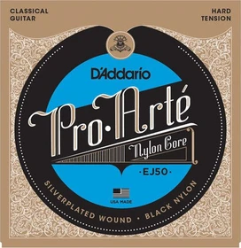 D'Addario Pro-Arté Black Nylon Core, Hard Tension