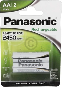 Panasonic Rechargeable Evolta Mignon AA NiMH 2450mAh, 2er-Pack