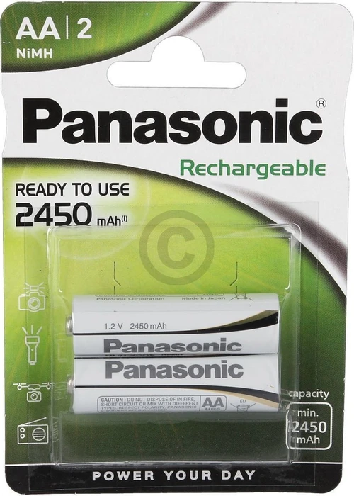 Panasonic Rechargeable Evolta Mignon AA NiMH 2450mAh, 2er-Pack