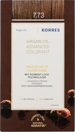Korres Argan Oil Permanent Hair Colorant Haarfarbe 7.73 golden mocha