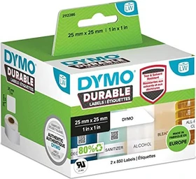 Dymo Hochleistungsetiketten LabelWriter, 25x25mm, weiß, 2er-Pack (1700 Etiketten)