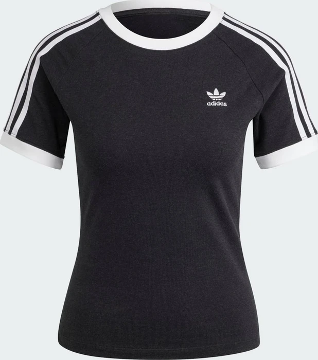 adidas 3-Streifen Slim Raglan T-Shirt kurzarm black melange (Damen)