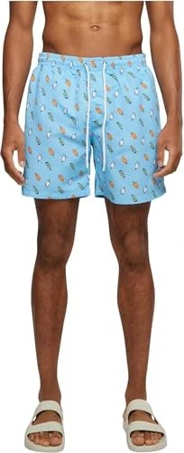 Urban Classics Pattern Badeshorts light blue/ice (Herren)