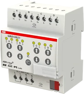 ABB SJR/S4.24.2.1 SMI-Jalousie-/Rollladenaktor 4-fach, 24V, 4TE REG, Schaltaktor