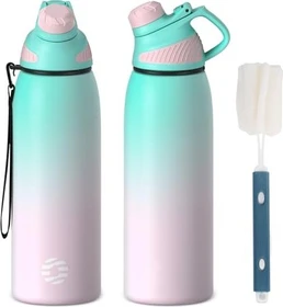 FJbottle Magnetische Isolierflasche 800ml grün/rosa