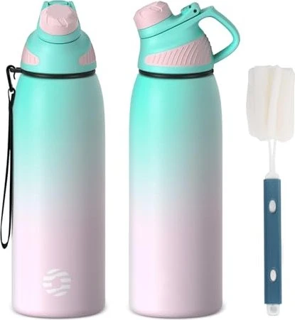 FJbottle Magnetische Isolierflasche 800ml grün/rosa