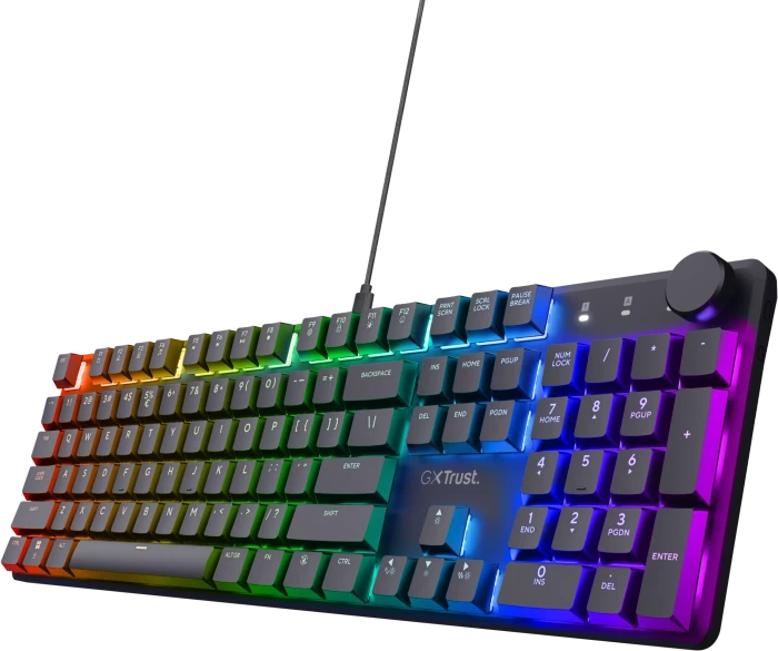 Trust Gaming GXT 866 Torix, schwarz, LEDs RGB, Huano WHITE, USB, DE