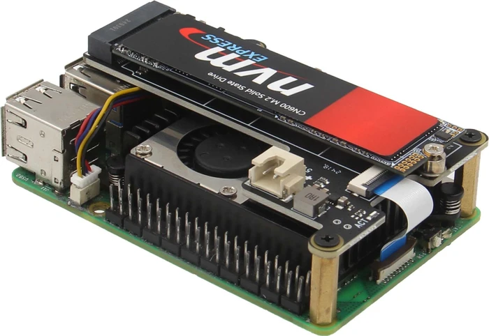Geekworm X1001 PCIe auf M.2 Key-M NVMe Adapter-Board, M.2 M-Key 2230/2242/2260/2280 NVMe Slot für Raspberry Pi 5