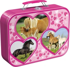 Schmidt Spiele Puzzle-Box - im Metallkoffer Pferde