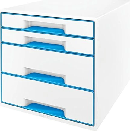 Leitz Wow Cube Schubladenbox, 4 Schubladen, blau
