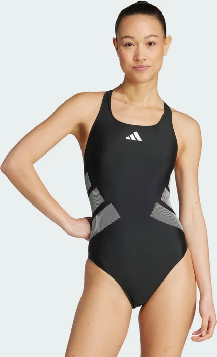 adidas Logo C-Back Badeanzug schwarz/weiß (Damen)