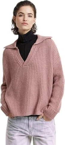 G-Star Heavy Knitted Loose Polo Strickpullover lt berry mist melange (Damen)