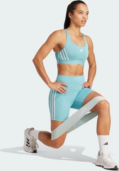 adidas Training Essentials 3-Streifen High-Waisted Hose kurz mint ton (Damen)