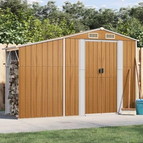 vidaXL Metall Gerätehaus 277x93cm hellbraun