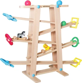 SpielMaus Holz Kugelbahn mit Rollelementen