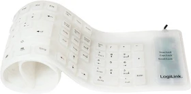 LogiLink Flexible Waterproof Keyboard weiß, PS/2 &, PS/2 & USB, DE (ID0018A)