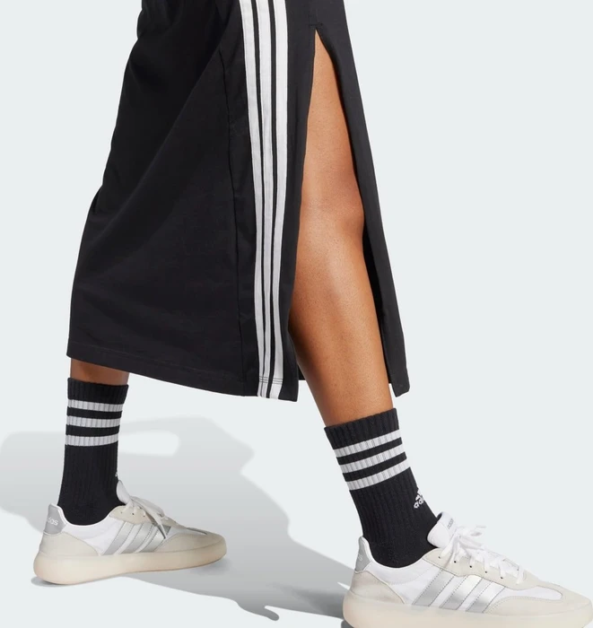 adidas Essentials 3-Streifen Long Racerback Kleid schwarz/weiß (Damen)