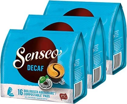 Douwe Egberts Senseo Decaf Kaffeepads, 48 Stück (3x 16 Stück)