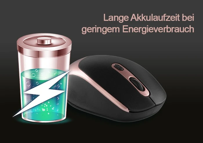 Inca IWM-211RG Silent Wireless Mouse schwarz/rosegold, USB