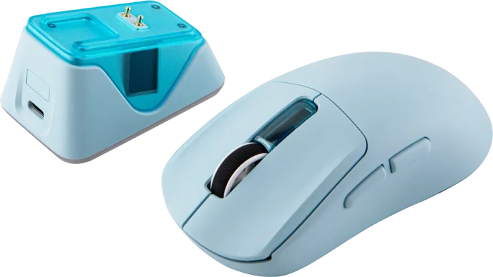 Epomaker Nex Lite Wireless Gaming Mouse mit Ladestation, blau, USB/Bluetooth