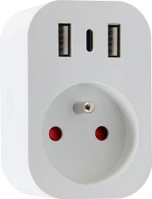 Immax Neo Lite Smart Plug Indoor weiß, 3680W, 2x USB-A/1x USB-C, Typ E, Smart-Steckdose (07799L)