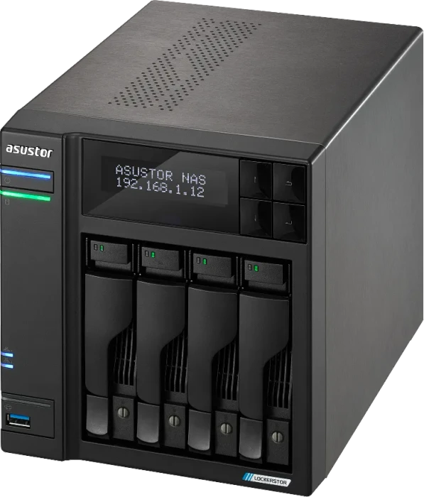 Asustor Lockerstor 4 Gen2+ AS6704T v2, 4GB RAM, 2x RJ-45 5GBase-T, 2x USB-A 3.1
