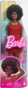 Mattel Barbie - Fashionistas mit Natürlichen Schwarzen Haaren, Rotem Kleid