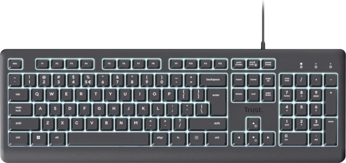 Trust Primo Illuminated Keyboard, LEDs weiß, USB, US