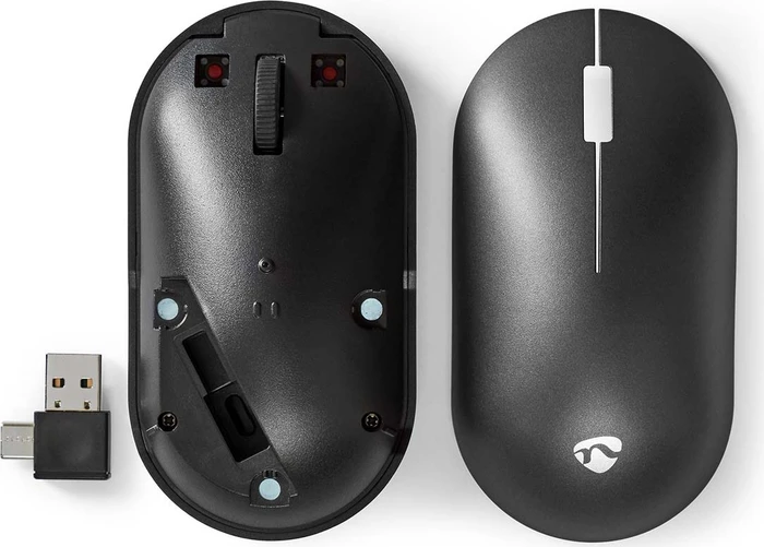 Nedis Silent Wireless Mouse, schwarz, USB