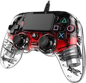 Nacon Compact Illuminated Controller transparent/rot (PS4)