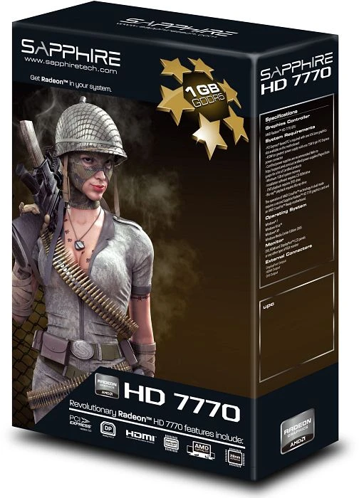 Sapphire Radeon HD 7770 GHz Edition, 1GB GDDR5, DVI, HDMI, DP, lite retail