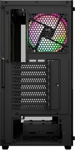 AeroCool Pivot Black, inkl. 1x Lüfter, Lüfter LED Fixed RGB, Glasfenster