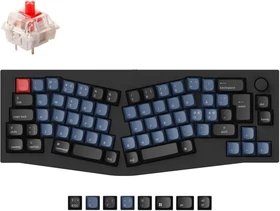 Keychron Q8 Alice Knob Version, 65% Layout, LEDs RGB, Carbon Black, Gateron G Pro RED, USB, ND
