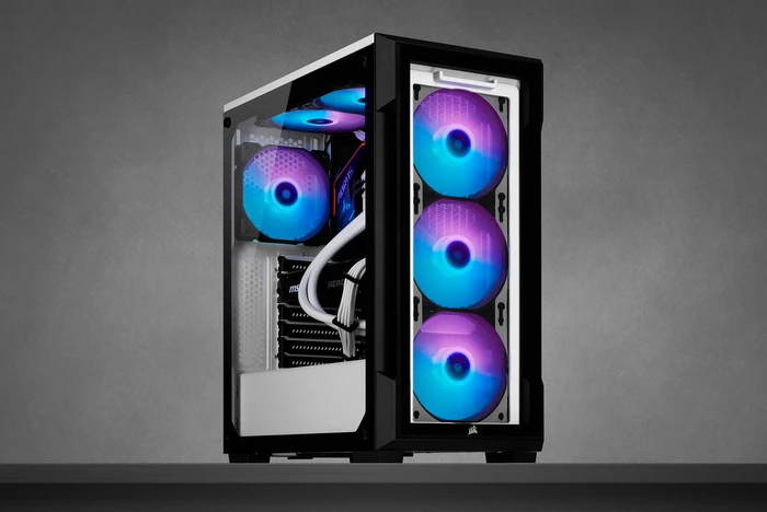 Corsair iCue 220T RGB, weiß, Glasfenster