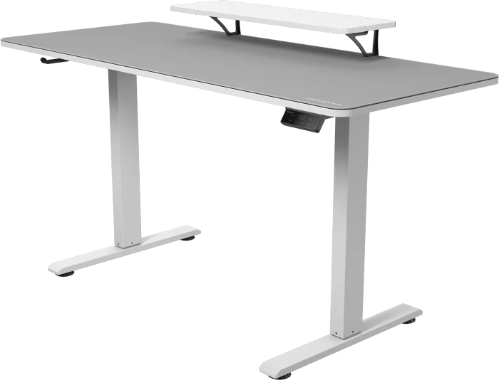 Cougar E-Star 140 Gaming Desk elektrisch höhenverstellbarer Sitz-Steh-Schreibtisch 140x60cm weiß/weiß