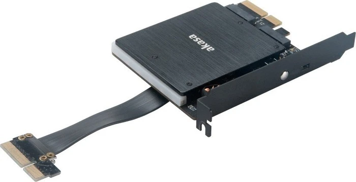 Akasa Dual M.2 PCIe SSD adapter with RGB LED light and heatsink